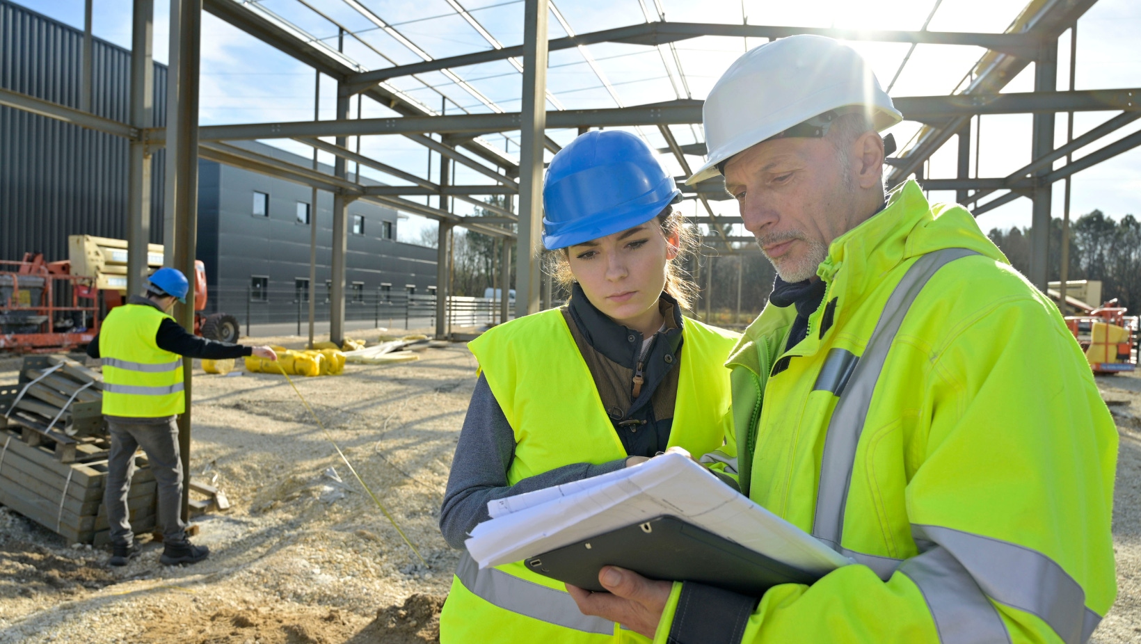 Stock image of a construction site visit